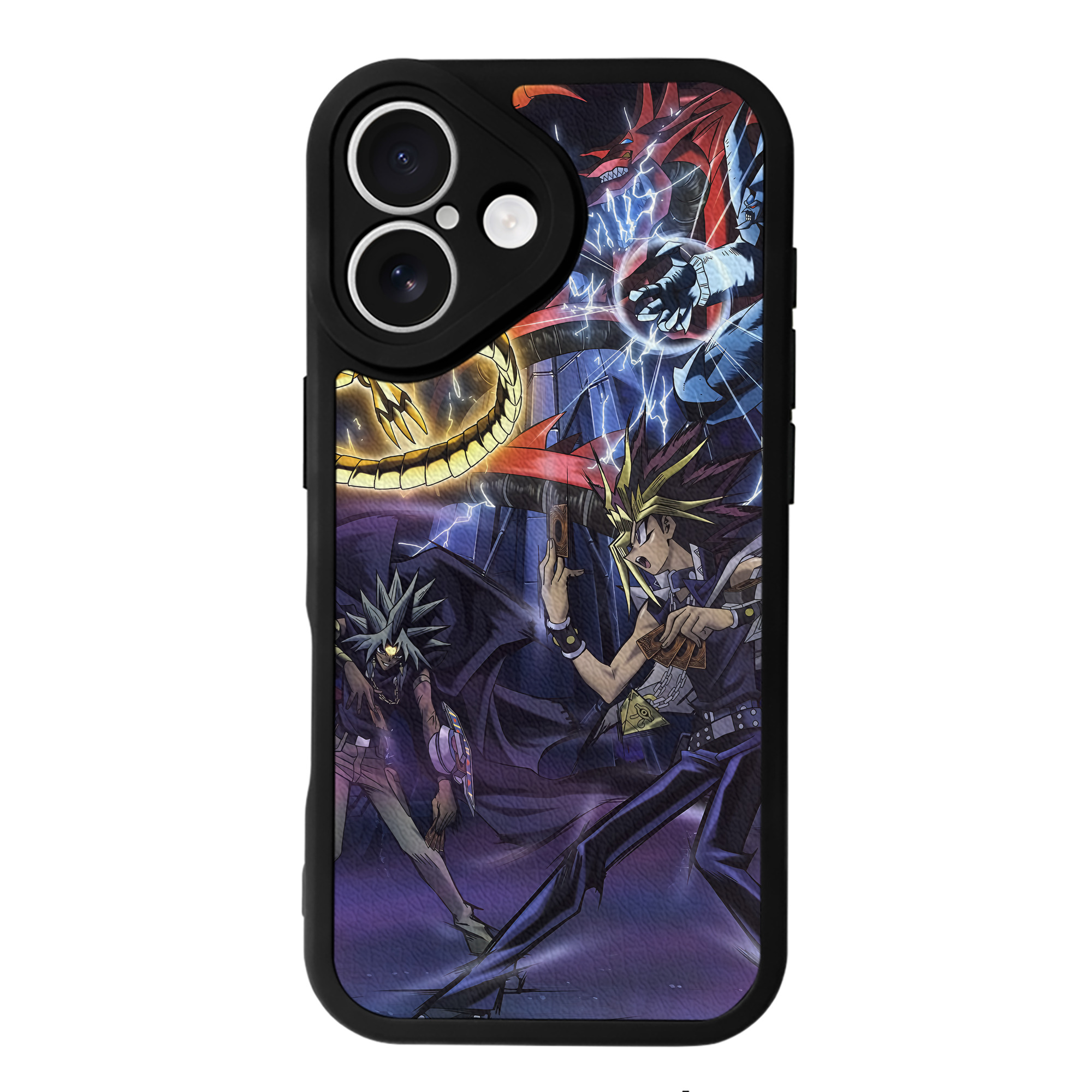 （画像用） 遊☆戯☆王 Yu-Gi-Oh! 【iPhone 16シリーズ対応】シリコンスマホケース（レザー調） 材質：シリコン